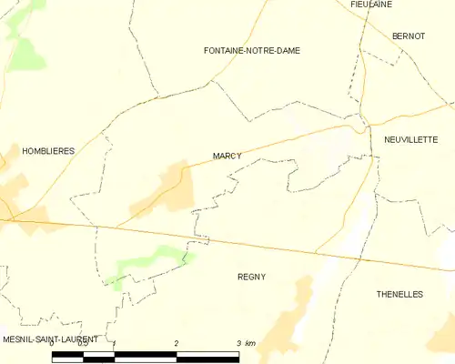 Detailkaart van de gemeente