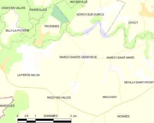 Detailkaart van de gemeente