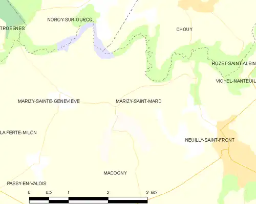 Detailkaart van de gemeente