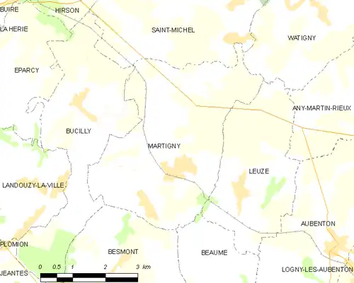 Detailkaart van de gemeente