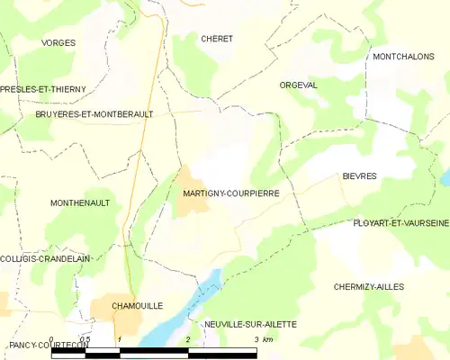 Detailkaart van de gemeente