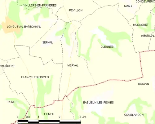 Detailkaart van de gemeente