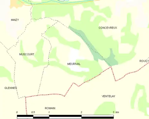 Detailkaart van de gemeente
