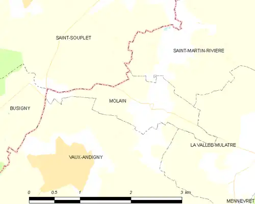 Detailkaart van de gemeente