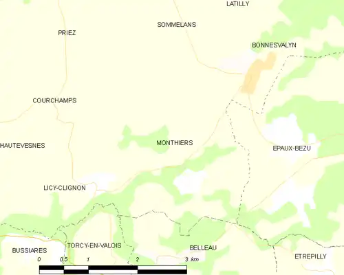 Detailkaart van de gemeente