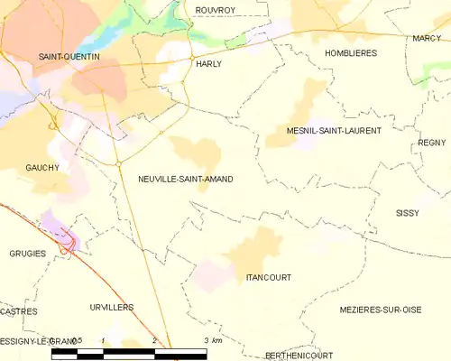 Detailkaart van de gemeente