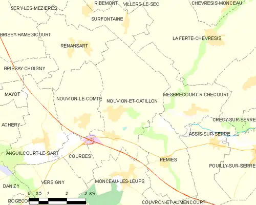 Detailkaart van de gemeente