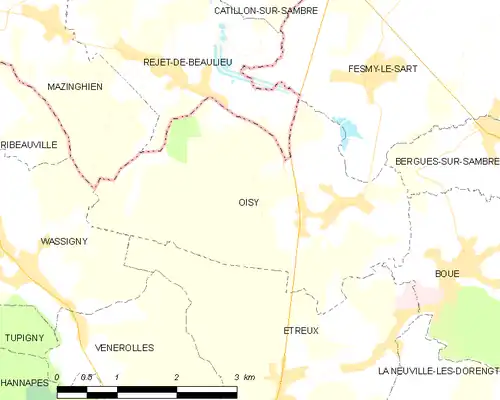 Detailkaart van de gemeente