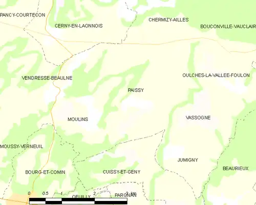 Detailkaart van de gemeente