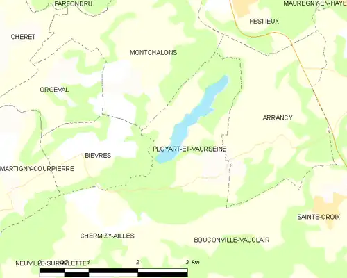 Detailkaart van de gemeente