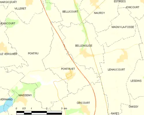 Detailkaart van de gemeente