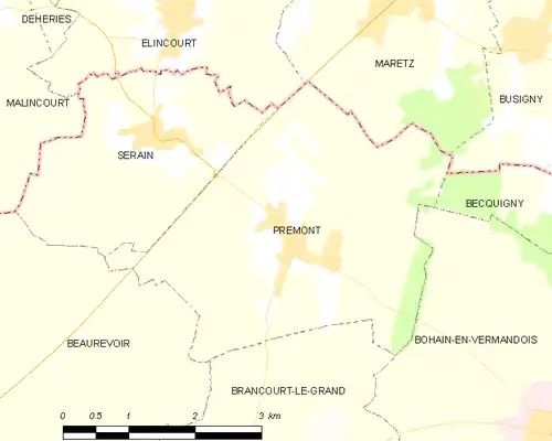 Detailkaart van de gemeente