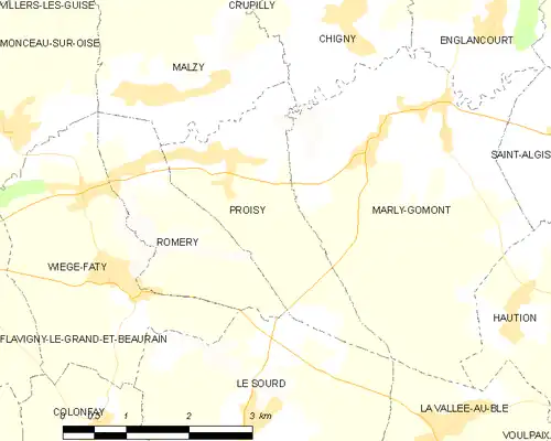 Detailkaart van de gemeente