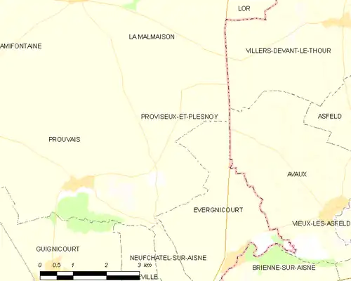 Detailkaart van de gemeente