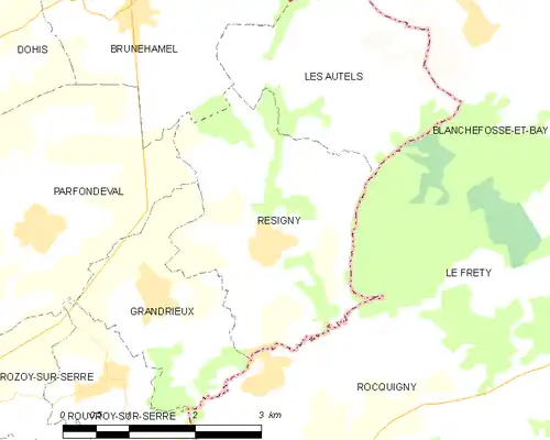 Detailkaart van de gemeente