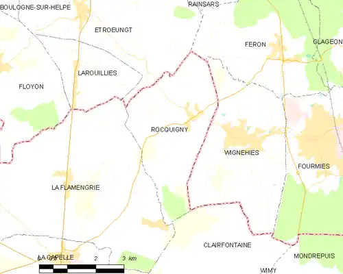 Detailkaart van de gemeente