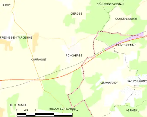 Detailkaart van de gemeente