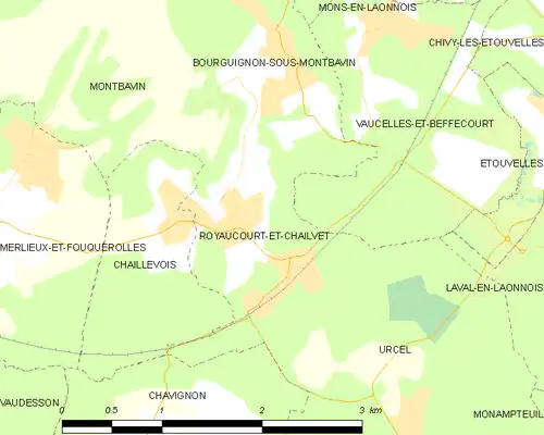 Detailkaart van de gemeente