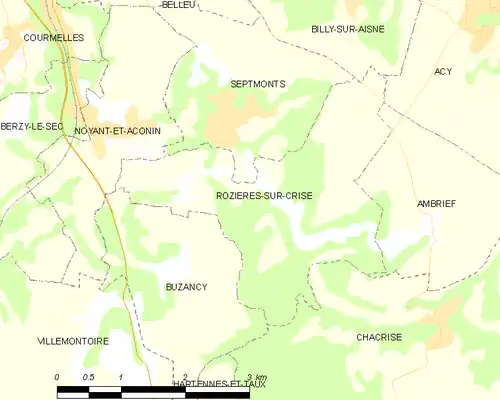 Detailkaart van de gemeente