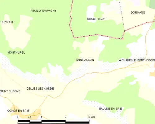 Detailkaart van de gemeente