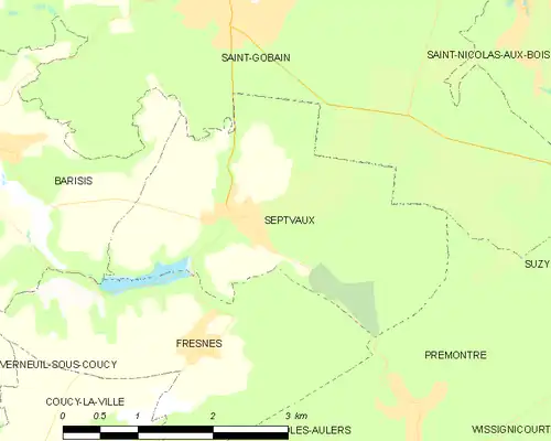 Detailkaart van de gemeente