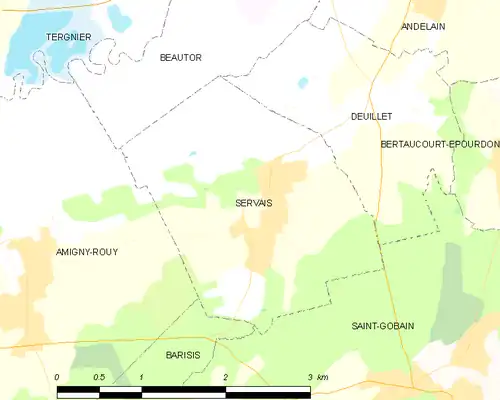 Detailkaart van de gemeente