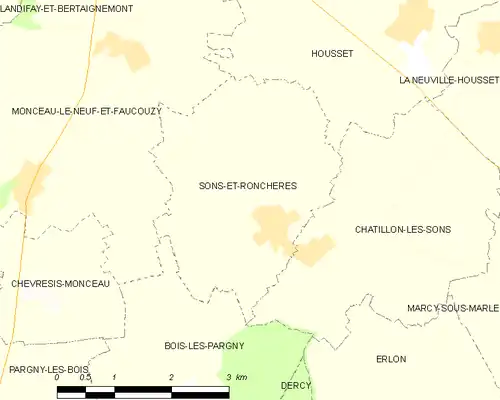 Detailkaart van de gemeente