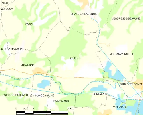 Detailkaart van de gemeente