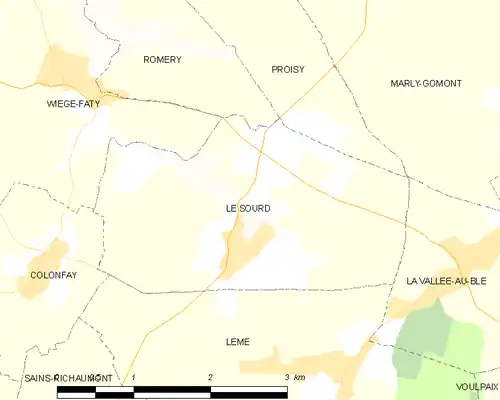 Detailkaart van de gemeente