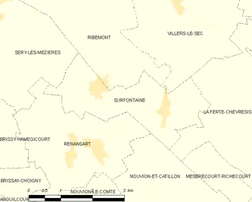 Detailkaart van de gemeente