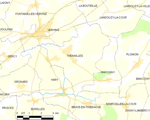 Detailkaart van de gemeente