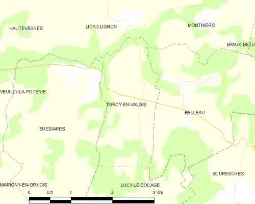 Detailkaart van de gemeente