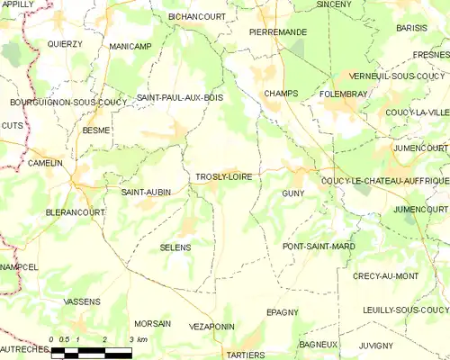 Detailkaart van de gemeente