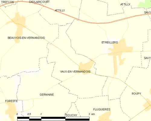 Detailkaart van de gemeente