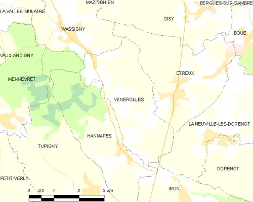 Detailkaart van de gemeente