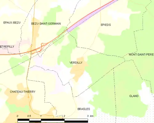 Detailkaart van de gemeente