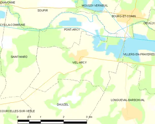 Detailkaart van de gemeente