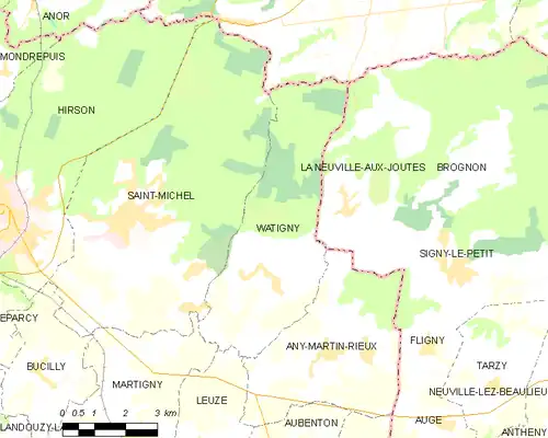 Detailkaart van de gemeente