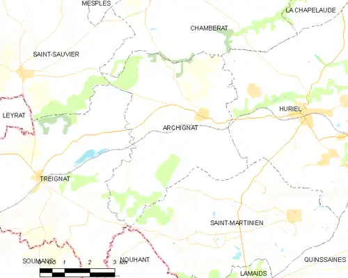 Detailkaart van de gemeente