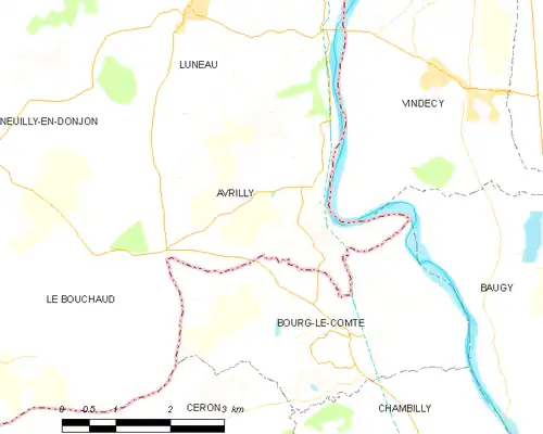 Detailkaart van de gemeente