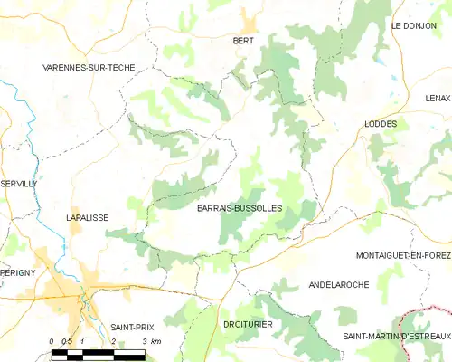 Detailkaart van de gemeente