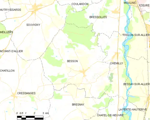 Detailkaart van de gemeente