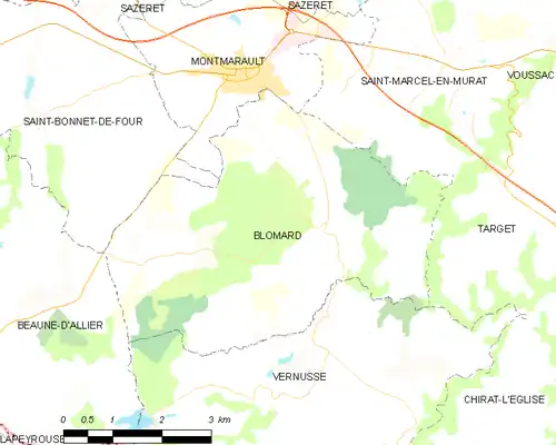 Detailkaart van de gemeente