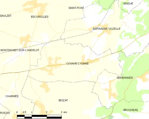 Detailkaart van de gemeente