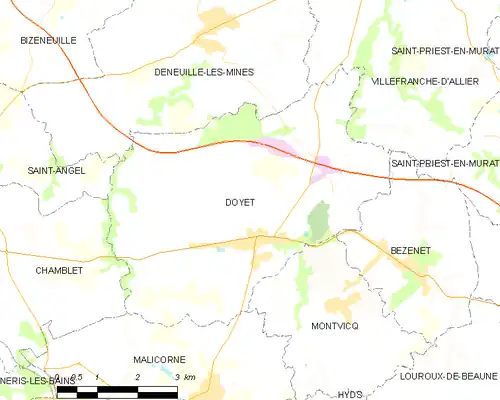 Detailkaart van de gemeente