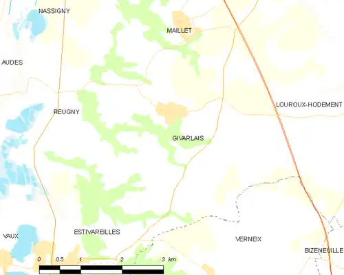 Detailkaart van de gemeente