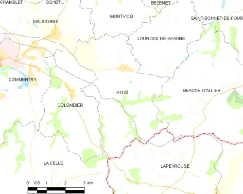 Detailkaart van de gemeente