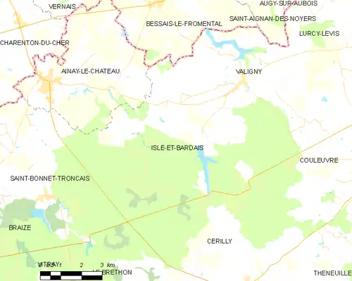 Detailkaart van de gemeente