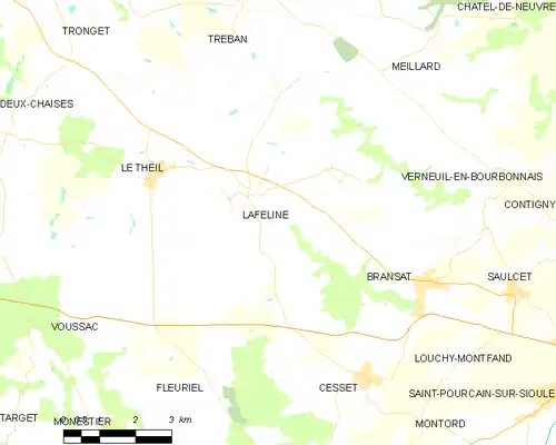 Detailkaart van de gemeente