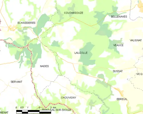 Detailkaart van de gemeente